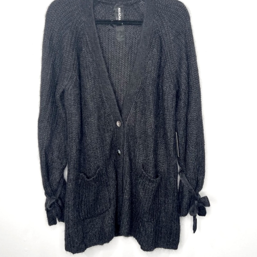 Naadam 2 button mohair cardigan with bow sleeve medium